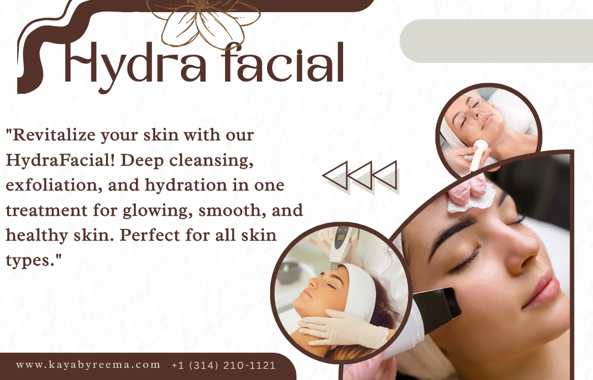 Hydra facial treatment at Kaya By Reema in Hyderabad, showcasing a serene spa environment and skincare products.