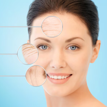 A woman receiving a Hydro Boost facial treatment at Kaya by Reema Salon, showcasing anti-aging and organic peel services.